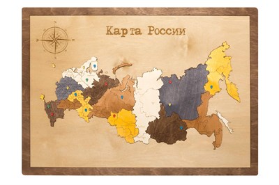 Карта России в прямоугольной рамке - фото 5392
